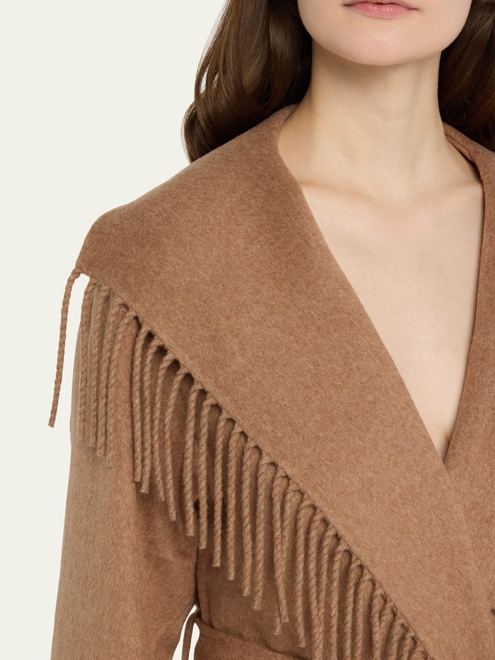 SIMKHAI
Rowen Fringe Belted Wool-Blend Jacket Womens sz M - Picture 2 of 5